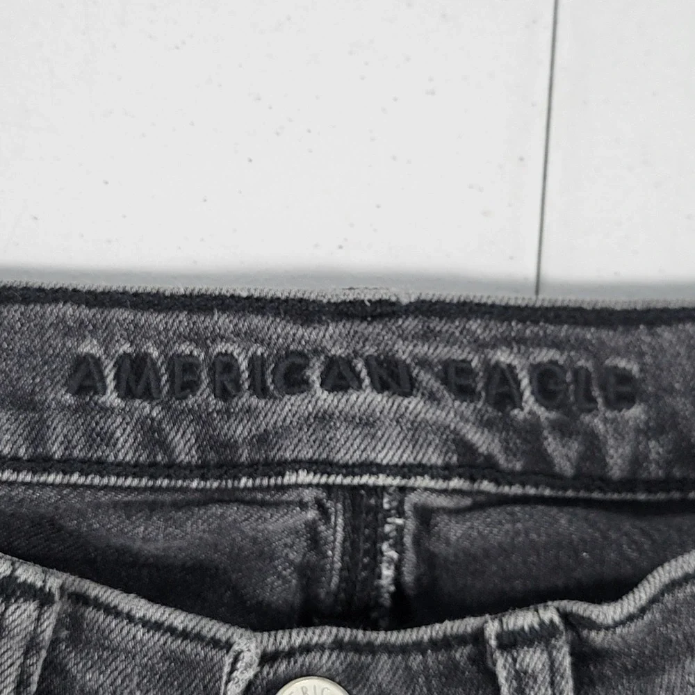 American Eagle 90s bootcut Jeans Distressed black Denim Women's Size 00 - Picture 7 of 11